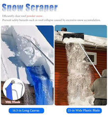 Lightweight Snow Roof Rakes for Snow Removal, 6.2-21 ft Telescopic Roofs Snow Scraper with Wheels & Slide, Snow Shovel for Pitched House Roofs(With scraper)
