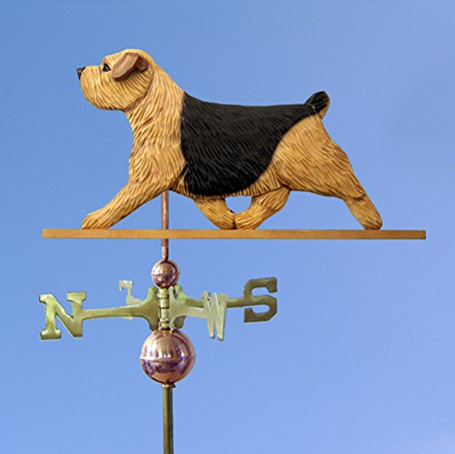 Norfolk Terrier Hand Carved & Painted Weathervane Black & Tan 32 Inch