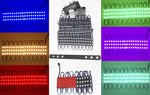 LEDUPDATES Color Change Storefront RGB LED Light with Black Track and UL Listed Power Supply (70)
