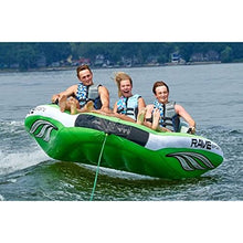 RAVE Sports 3 Person Inflatable Nylon Wake Hawk Towable Boating Water Tube Green