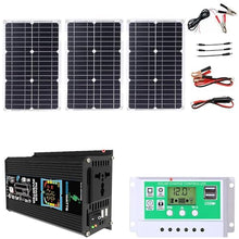 BGWZVWJW 6000W Off-Grid Solar Panel Kit with 75W Waterproof Panel & 50A Controller for Camping, RV, and Emergency Power Supply(Black)