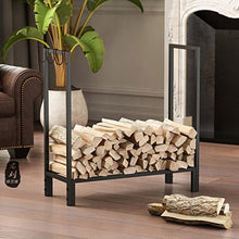 DJVHSRI Iron Black Wood Storage Rack Fireplace Front Firewood Shelf Wood Firewood Shelf Home,