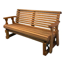 Amish Heavy Duty 800 Lb Roll Back Pressure Treated Porch Glider (4 Foot, Cedar Stain)