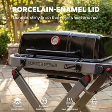 Feasto Portable Gas Grill with Foldable X-Frame Cart for Tailgating, Black
