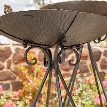 Zaer Ltd. Set of 3 Aged Copper Finish Parisian Birdbaths with Leaves and Butterflies or Birds on Edge (Set/3 with Butterflies)
