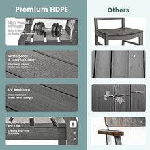 Pamapic 5 PCS Outdoor Dining Set HDPE Table and Chairs with Umbrella Hole Grey