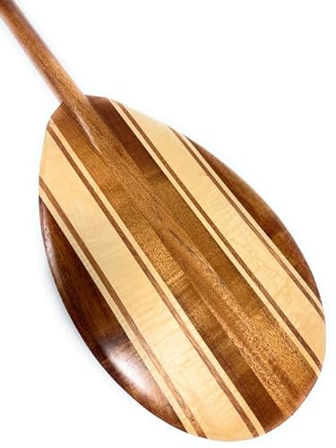 Tikimaster Koa Canoe Paddle 60" with Inlays Steersman - Made in Hawaii