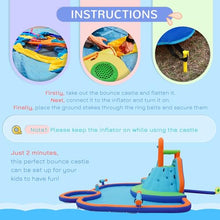 Outsunny Kids Inflatable Water Slide 4-in-1 Bounce House Multi-Colored