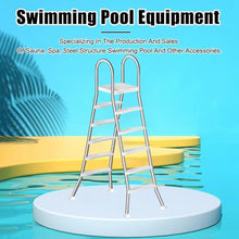 FJFFC A-Frame Double-Sided Swimming Pool Ladder 2-5 Steps Pool Steps for 33/43/53/63 Inch Above Ground Pools 304 Stainless Steel 550lbs Capacity Safety Ladder,63”