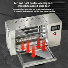 Commercial Stainless Steel BBQ Kebab Grill, Auto-Rotating Barbecue Stove with Touch Screen,10-Speed Temperature Control,Visualization Smokeless Skewer (28 Skewers)