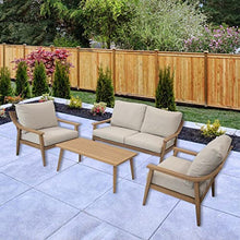 Blue Sky Outdoor Living Genova 4-Piece Aluminum Conversation Set Natural/Grey