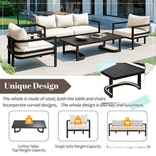 Miscoos Outdoor Patio Furniture Sofa Set 4-Piece Style 1 White