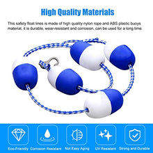 HDYZJQ Indoor Outdoor Swimming Pool Safety Rope, Deep Shallow End Divider Line with 2 Pre-Assembled Stainless Hooks and Buoy Ball, Wave-Proof Pool Floating Rope(15m/49.2ft)