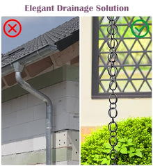 YUSIWOAL Aluminum Rain Gutter Chains for Eaves Drainage, Outdoor Waterfall Decor Downspout Replacement(4M (13Ft))