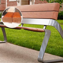 VHDY85KA Park Backbacked Courtyard Park Bench, Stainless Steel, Outdoor Leisure Chair on Porch Garden Pool Lawn Entryway(Large)