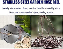 Garden hose reels Hose Reels,Washer Reel, Garden Wall/Floor Mount Hose Reel,Retractable Manual Swivel Bracket Stainless Steel with Water Pipe and Nozzle 1/2" Water Pipe Hose Reels(50m Water Pipe Reel
