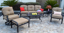 theWorldofpatio Elizabeth Cast Aluminum Powder Coated 6-piece Seating Set with Sunbrella Cushions - Antique Bronze