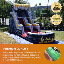 JumpOrange 15' Flame Commercial Water Slide with Splash Pool and Blower
