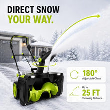 20 Inch Cordless Electric Snow Blower Machine, 7.6m/25ft Throw 2-Battery