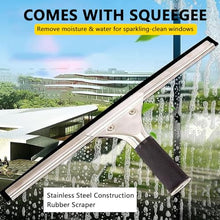 Ostreemaner Hydraulic Window Cleaning Kit, 2-in-1 Solar Panel Cleaning Brush with Rubber Scraper, Adjustable Telescopic Pole for Photovoltaic and Solar Panel Glass Window Roof Cleaning,7.2M