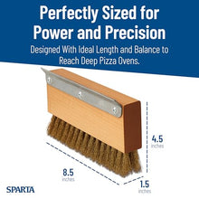 Carlisle Sparta Pizza Oven Brush with Scraper, Brass Wire Bristles, Stainless Steel Scraper, Brown, 8.5" x 4.25" x 1.5" (Pack of 12)
