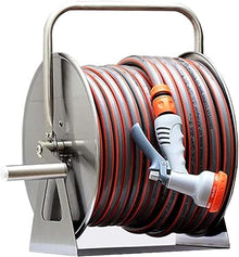 Garden Hose Reels,Stainless Steel,Wall Mounted Collection Pipe Frame,Water Pipe Storage Rack,for Home, 30m