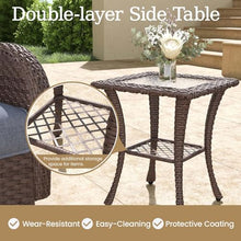Aeeiua 5 Pieces Wicker Patio Furniture Set, Luxury Outdoor Conversation Set with High Back Swivel Rocker Chairs
