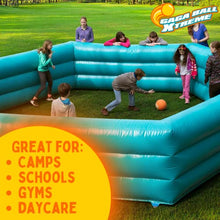 SCS Direct Inflatable Gaga Ball Pit 15' Court with Electric Air Pump Blue