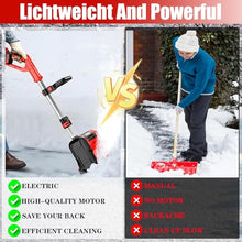 Cordless Snow Shovel, Battery Powered Folding Snow Blower, 3000mah Lithium-Ion Battery Pack and Quick Charger Included for Snow Removal,Red-2Batteries
