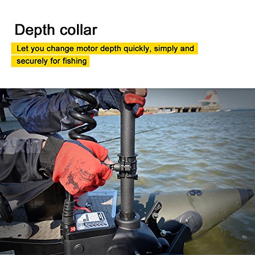 AQUOS Haswing 12V 55LBS 54inch Bow Mount Trolling Motor with Remote Control Black