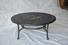 Elizabeth Outdoor Patio Ice Tea and BBQ Fire Pit Round Coffee Table 52" Cast Aluminum