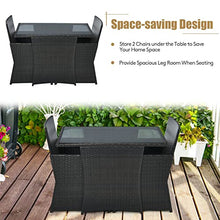 DUYHBAWRS 3PCS Patio Rattan Furniture Set Cushioned Sofa Armrest Garden Deck Red Suitable for, Porch, and Balcony, Etc