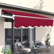 GJZDPMY Retractable Patio Awning 13.1x6.6 ft - Manual Crank Outdoor Shelter, Durable Aluminum & Polyester for Doors & Windows, UV Protection, Weather Resistant