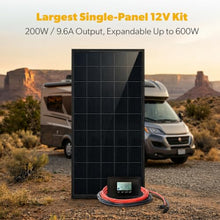 Go Power Overlander Black 200W 12V Solar Panel Charging Kit