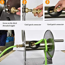 FKTHYO Stainless Steel Hose Reel, Outdoor Heavy Duty Garden Hoses Holder Storage Durable for Gardening Watering Flowersyard Lawn Farm Patio (Without Water Pipe|a)