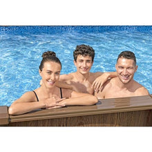 Bestway Hydrium 24' x 12' x 52" Oval Above Ground Swimming Pool Set Outdoor Steel Wall Family Pool with Sand Filter, Ladder, & Cover Brown