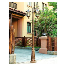 HAOYICD Victorian Style Solar Street Light - Outdoor Waterproof Lamp Post with Bronze Finish for Villa Park Pathway and Garden Landscape Lighting(Bronze)