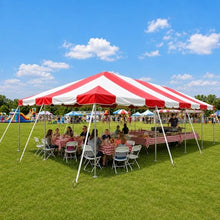Party Tents Direct 20' x 40' Weekender Frame Canopy with Red White Cover