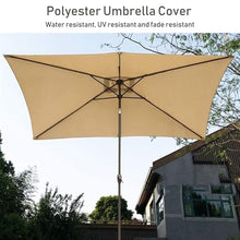 EUQKKWLOY 2.35m Outdoor Patio Umbrella - Rectangular Beach Parasol with Crank & Tilt UV Resistant Waterproof Ideal for Garden Poolside and Backyard Use