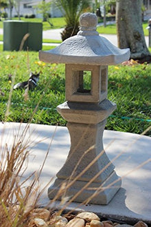 webstatue Garden Pagoda Concrete Japanese Stone Lantern,Oriental, Asian 3-piece Outdoor Garden Statue Sale 26" Tall Made in USA