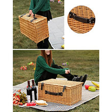 Storage Basket,Picnic for 4 - Wicker Hamper with Handle,Willow Set