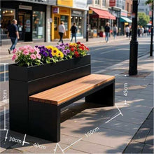planter boxes outdoor Outdoor Bench and Planter Box Combo for Park