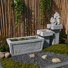 Stone Tiered Water Fountain with Basin and Natural Rock Accents – Outdoor Zen Water Feature for Garden or Patio(B 2)