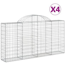 Arched Gabion Baskets 4 pcs Galvanized Iron Outdoor Plant Pots White Black