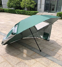 LumaGrove 240cm Beach Umbrella Shelter UPF50+, Fishing Umbrella, 8 Ribs, Sun Shade for Beach and Sports Events(Green)