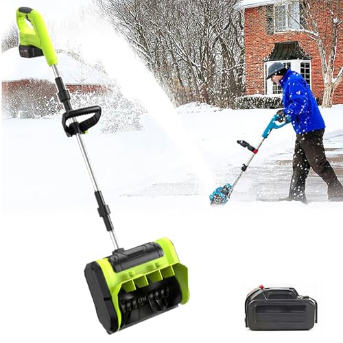 900W Cordless Snow Shovel, Electric Snow Blower, 60-90 Min Runtime, 3 Adjustable Snow Discharge Directions, for Driveway, Patio, Deck (10" Clearing Width),1 Battery