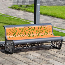 Ronghw0607 Garden Bench Outdoor Backrest Bench, Steel Garden Chair with Openwork Pattern, for Balcony Terrace Leisure Benchs Park Patio Seat(Large)