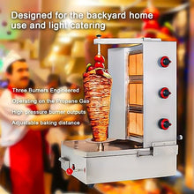 Shawarma Propane gyro machines Gas Vertical Barbecue Grill Doner Kebab Gyro Grill Rotating Kebab Machine with 3 Burners