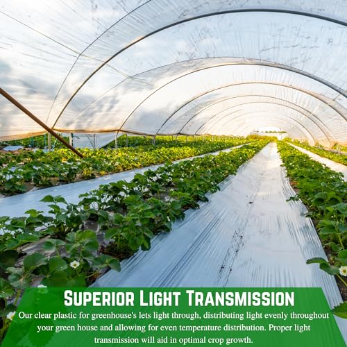 Farm Plastic Supply String Reinforced 10 mil Clear Greenhouse Plastic Sheeting Clear 60' x 75'