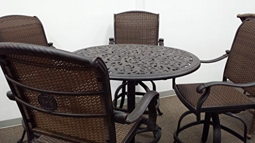 Santa Clara Outdoor Patio 5pc Bar Set Dark Bronze Cast Aluminum